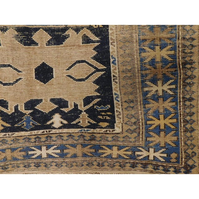 Blue Antique Caucasian Rug, 33"x 50" For Sale - Image 8 of 14