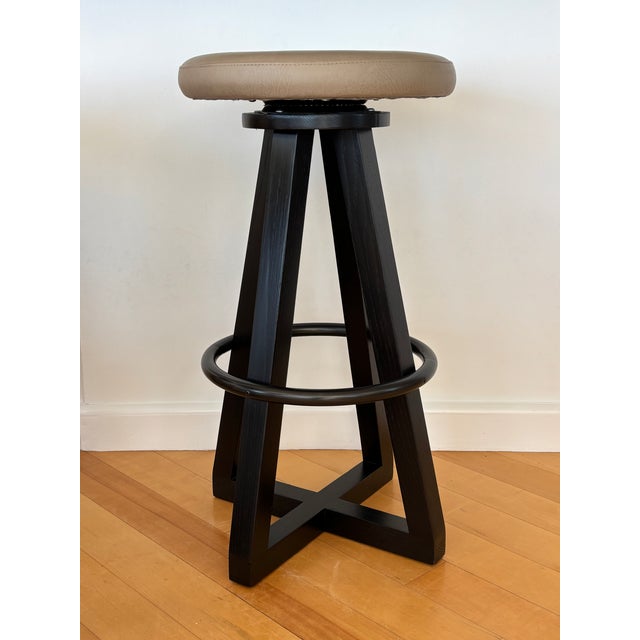 Mid-Century Modern Artless X3 Swivel Bar Stools For Sale - Image 3 of 3