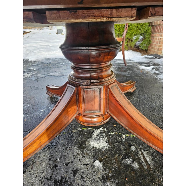 Wood Antique Early 19th Century Round Pedestal Dining Tables W/Two Leaves For Sale - Image 7 of 11