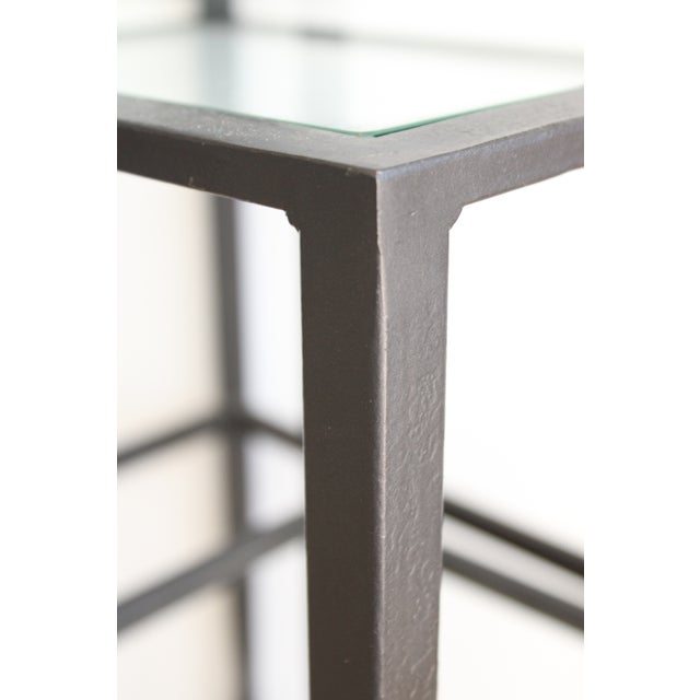 Hand Forged Iron & Glass Nesting Tables/Black For Sale - Image 4 of 4