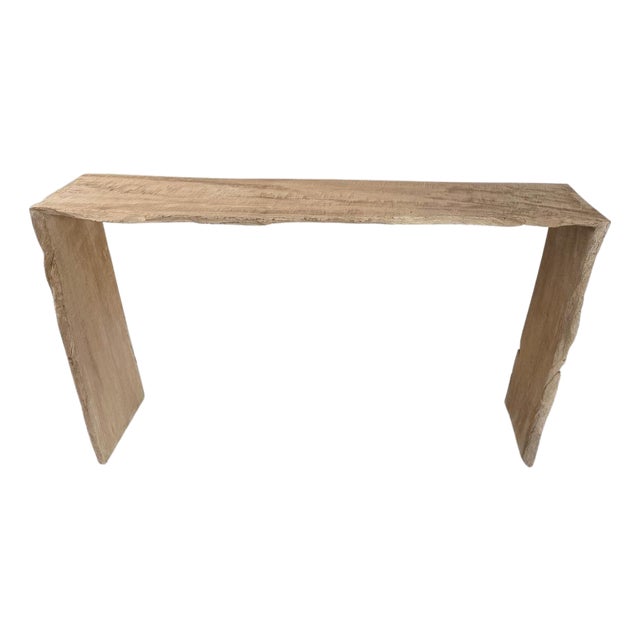 Andrianna Shamaris Live Edge Teak Wood Console Table Or Bar Table For Sale