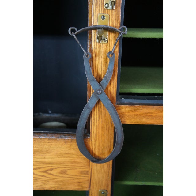 1910s Antique Quarterswan Oak Farmhouse Kitchen Ice Box Refrigerator Bar Cabinet For Sale - Image 12 of 16