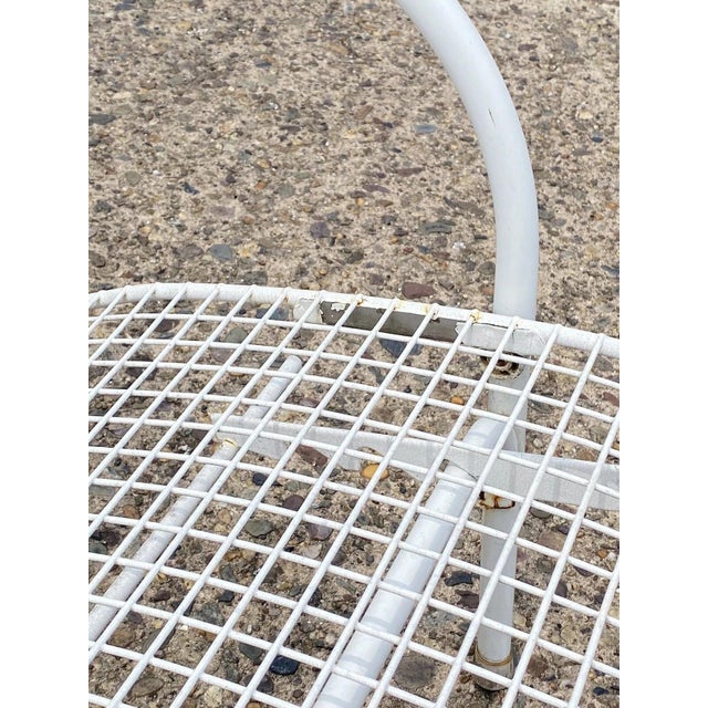 White Vintage Mid Century Modern Reclining Wrought Iron Sculptural Patio Lounge Chair For Sale - Image 8 of 11