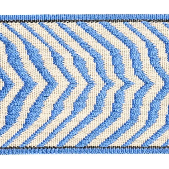 Abstract Sample - Schumacher X Neisha Crosland Arcure Ripple Tape in Bluebell For Sale - Image 3 of 3