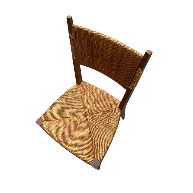 Marcel Gascoin Set of Straw Chairs by Marcel Gascoin, 1950s For Sale - Image 4 of 12