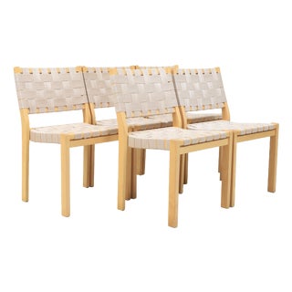 Vintage Model 611 Dining Chairs by Alvar Aalto for Artek, 1960s, Set of 5 For Sale