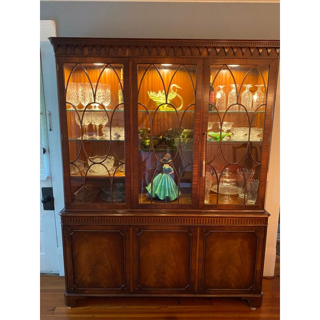 Bevan Funnell Mahogany Georgian Revival Breakfront Bookcase Display Cabinet For Sale - Image 12 of 12