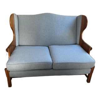 Vintage "Connecticut Valley" Wingback Loveseat Attributed to Stickley For Sale