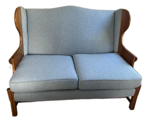 Vintage "Connecticut Valley" Wingback Loveseat Attributed to Stickley
