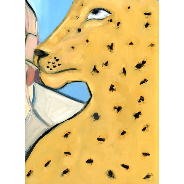 Mid Century Modern Cubist Abstract Figurative Angels Vintage Swedish Inspired Oil Painting by Alexandra Swistak For Sale - Image 6 of 8