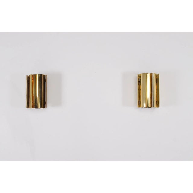 Mid-Century Modern Vintage Swedish Brass Wall Lights, 1960s, Set of 2 For Sale - Image 3 of 11