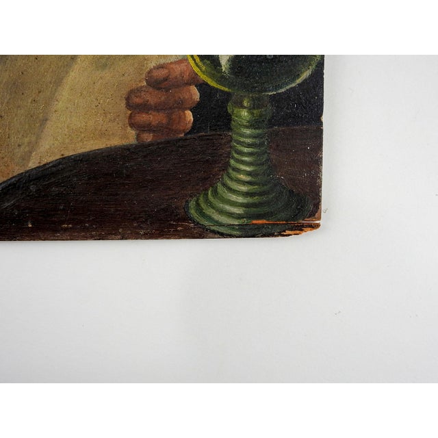 Late 19th century Continental School oil on wood panel portrait painting of a man reading a letter. Unsigned, unframed,...