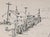 1960s Mid Century Modern Cape Cod/Provincetown Harbor Pen & Ink Drawing by Emile Walker 1960s For Sale - Image 5 of 6