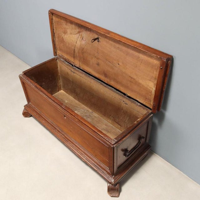 Walnut Chest with Wrought Iron Handles, Italy, Late 18th Century For Sale - Image 3 of 13