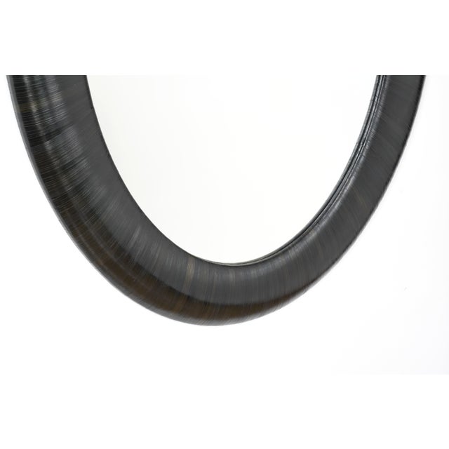 Oval Mirror in Straw Marquetry - A Tribute to Jean Michael Frank For Sale In New York - Image 6 of 6