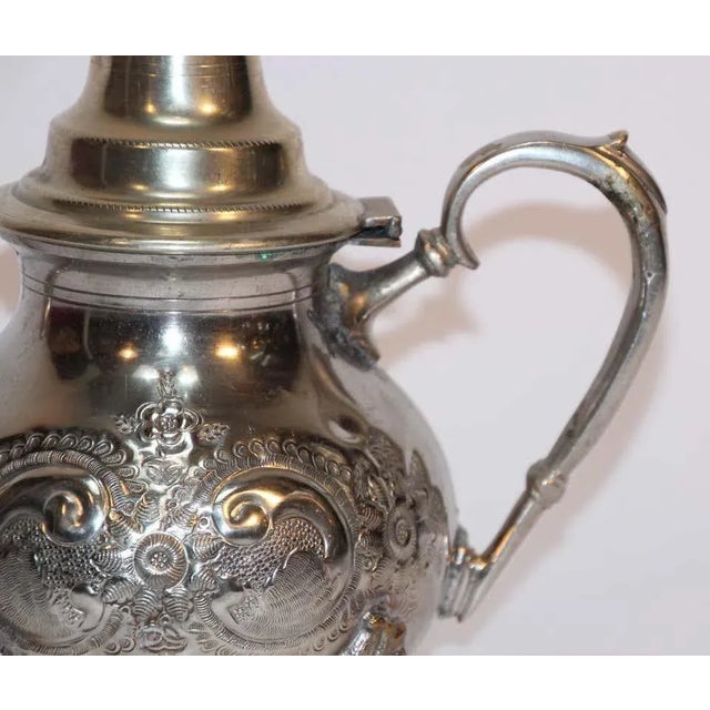 Moroccan Silver Plated Tea Pot For Sale - Image 4 of 12