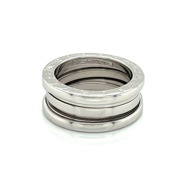 Bulgari 25174 - Bvlgari B.zero1 Three-Band Ring in 18k White Gold - Size 51 For Sale - Image 4 of 7