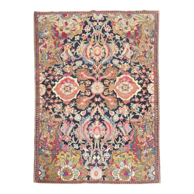 Antique Persian Isfahan Rug - 4'9" x 6'9" For Sale