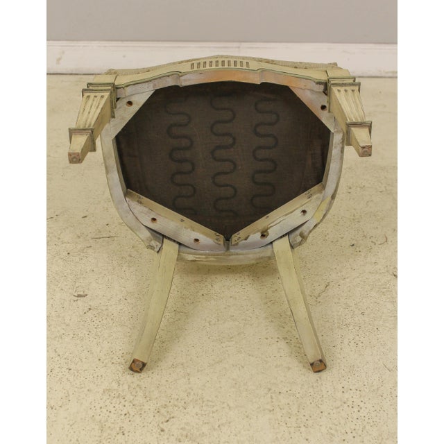 French Louis XVI Style Paint Decorated Dining Room Chairs For Sale - Image 12 of 13