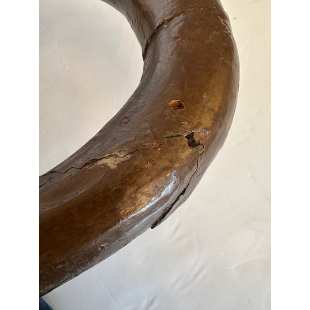 Brown Antique Danish Hand Carved Pretzel Bakery Sign For Sale - Image 8 of 14