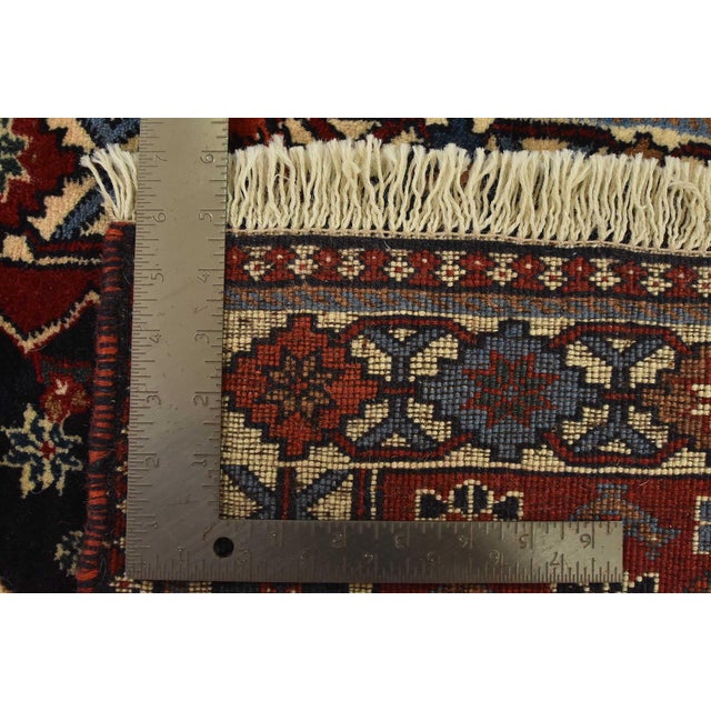 Yalameh Rug 2’9” X 4′ Blue Wool Vintage Tribal Hand-Knotted Oriental Carpet For Sale - Image 10 of 10