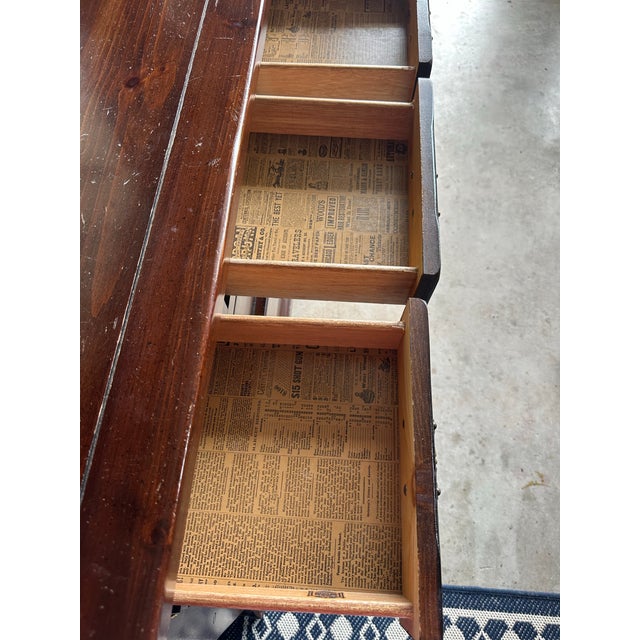 American Vintage Sears Open Hearth 2-Piece Bedroom Set - Dresser With Hutch & Lingerie Chest For Sale - Image 3 of 12