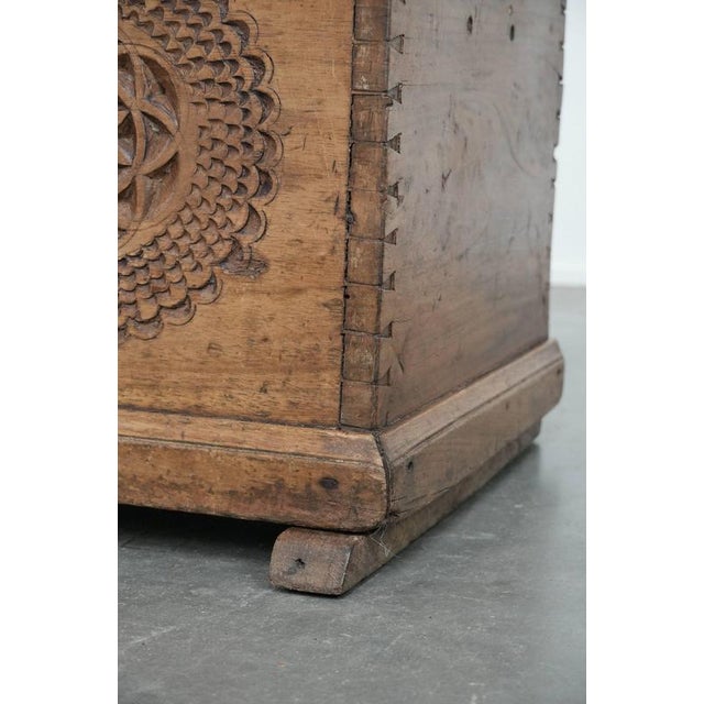 Antique Spanish Chest in Walnut with Carvings For Sale - Image 12 of 18