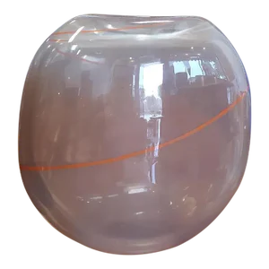 Vintage 1980s Henry Dean Mid-Century Modern Mouthblown Decorative Glass Vessel, Belgium
