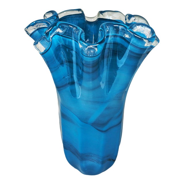 Vintage Fazzoletto Murano Glass Vase by Dogi, Italy, 1970s For Sale