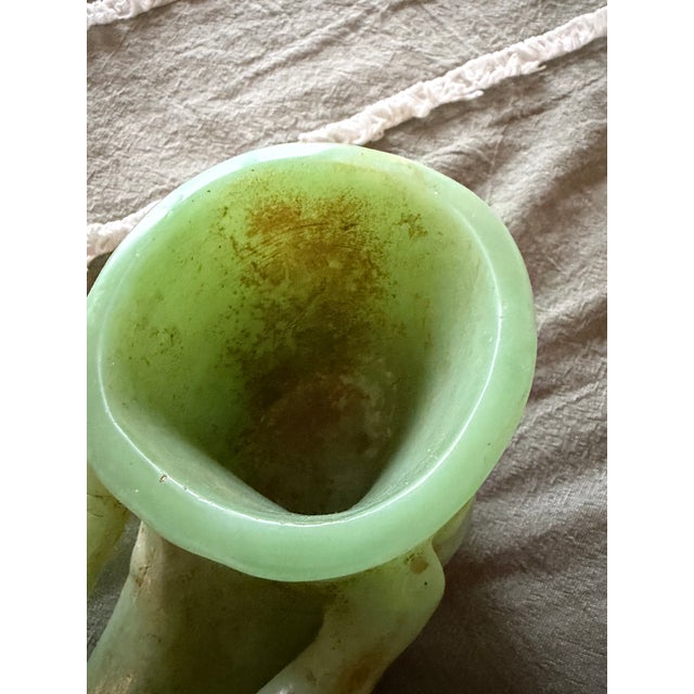 Late 19th Century Antique Jadite “Jue” Libation Cup in the Form of a Water Buffalo. For Sale - Image 5 of 11