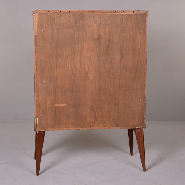 Tall Mid Century Italian Bar Cabinet With Yellow Glass Panels and Mirrored Interior For Sale - Image 11 of 12