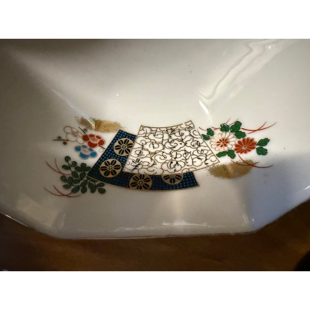 Ceramic 1970s Imari Style Japanese Porcelain Octagonal Bowl For Sale - Image 7 of 9