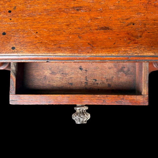 Late 19th Century Antique English Pine Sampler Accent Table W/ Drawer For Sale - Image 5 of 8