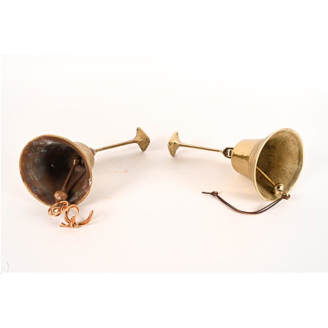 Vintage Wall-Mounted Brass Bells—A Pair For Sale In New York - Image 6 of 10