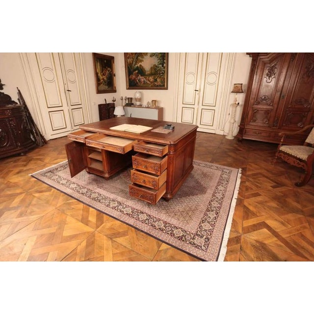 Large Partner Liège Desk in Oak For Sale - Image 9 of 9