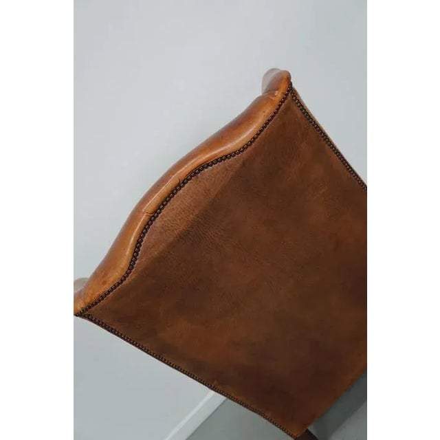 Vintage Dutch Cognac-Colored Leather Club Chair For Sale - Image 9 of 13