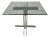 MCM Polished Aluminum Geometric Table Base With Square Glass Top For Sale