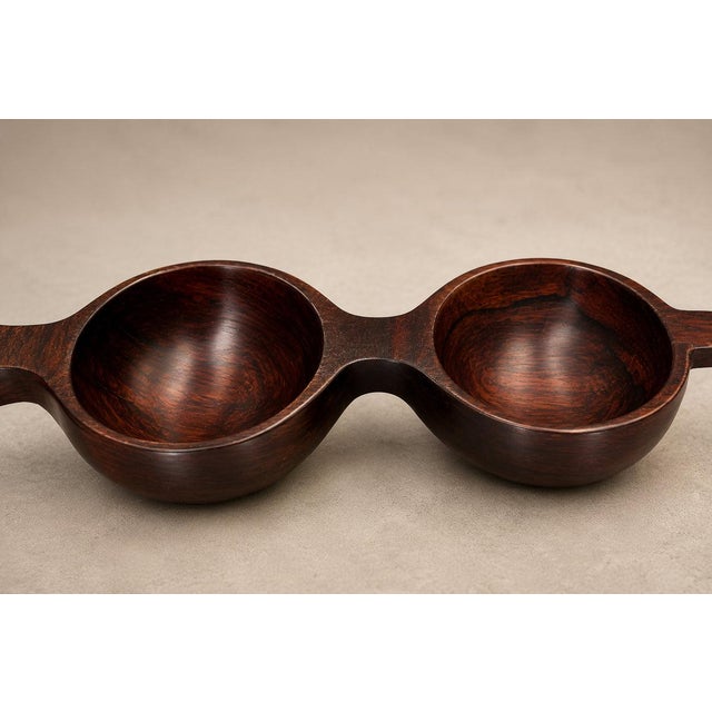 Decorative Tray with Three Compartments in Brazilian Rosewood by Jean Gillon, Brazil, 1950s - Lot 931 For Sale - Image 14 of 17