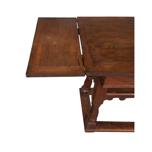 Brown Swiss Baroque Walnut Draw Table For Sale - Image 8 of 13