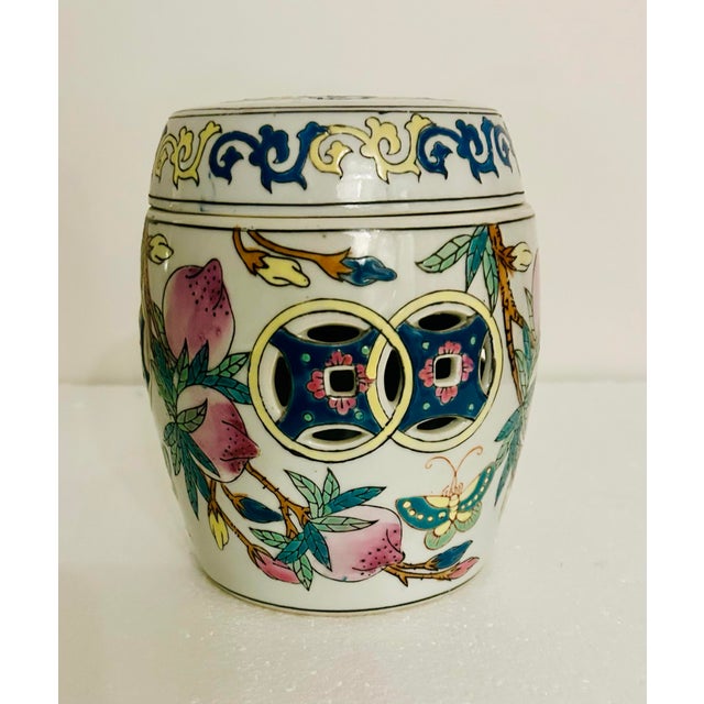 Ceramic 1980s Chinoiserie Porcelain Lidded Container For Sale - Image 7 of 7