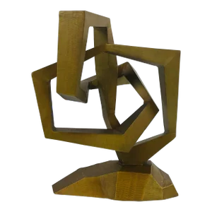 Made Goods Mid-Century Modern Style Aged Brass Ryland Sculpture
