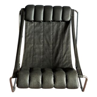Chrome and Leather Chaise Longue by Corsini & Wiskemann for Cinova, 1970s For Sale