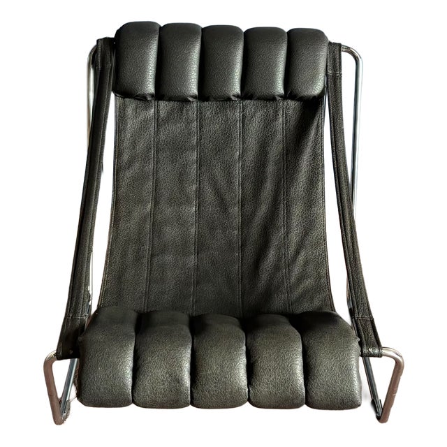 Chrome and Leather Chaise Longue by Corsini & Wiskemann for Cinova, 1970s For Sale