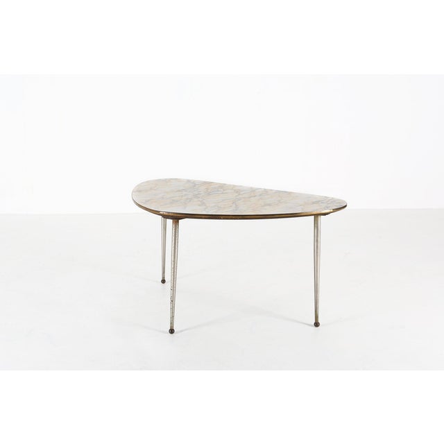 Mid-Century Modern Tripod Coffee Table with Marble Print Top, 1960s For Sale - Image 9 of 11