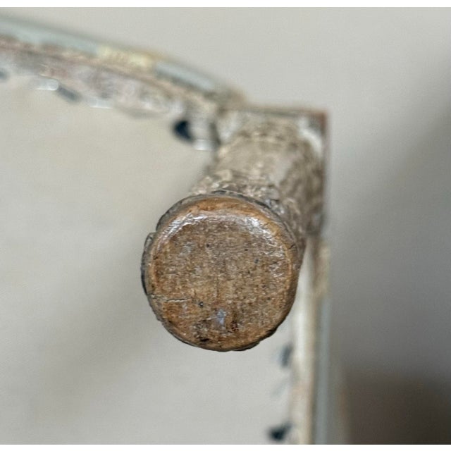 Baby Blue Late 19th Century Louis XVI Carved Bergere Chair For Sale - Image 8 of 12