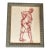 1950’s Abstract Nude Figure Sepia Study Drawing For Sale