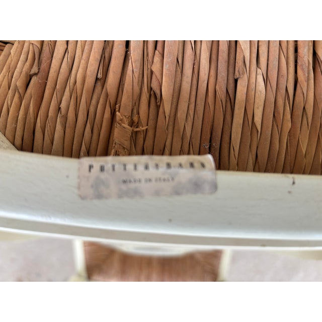 Pottery Barn Napolean Cream Rush Bottom Side Chairs For Sale - Image 11 of 11