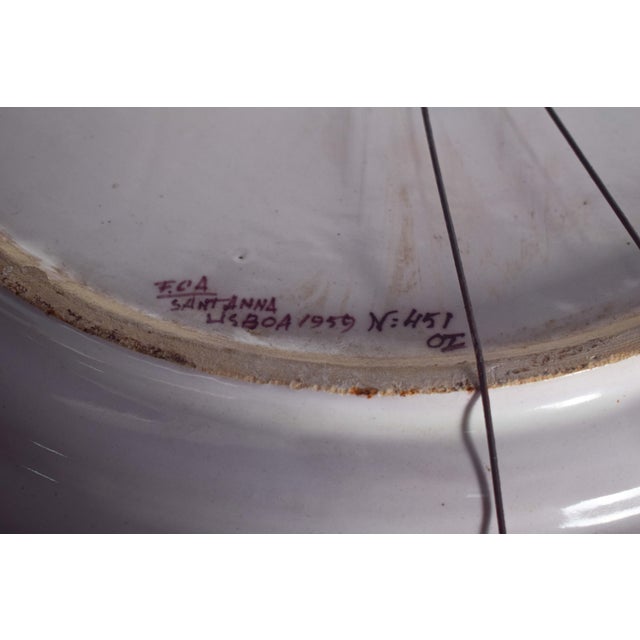 Ceramic Large Portuguese Earthenware Plate from Sant'Aana, 1920s For Sale - Image 7 of 8
