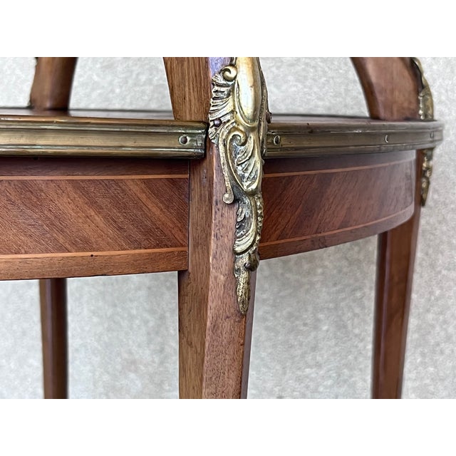 French Mahogany Brass Two-Tier Side or Coffee Table For Sale - Image 11 of 13