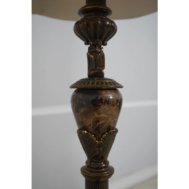 Nice Decorative Floor Lamp W. Marble Inserts For Sale In Philadelphia - Image 6 of 10